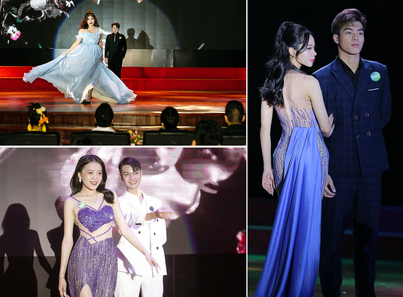 20 cặp thí sinh hội tụ khoe sắc đua tài trong đêm Chung kết xếp hạng, đã trải qua phần thi trình diễn trang phục truyền thống, trang phục dạ hội. Ảnh: BTC