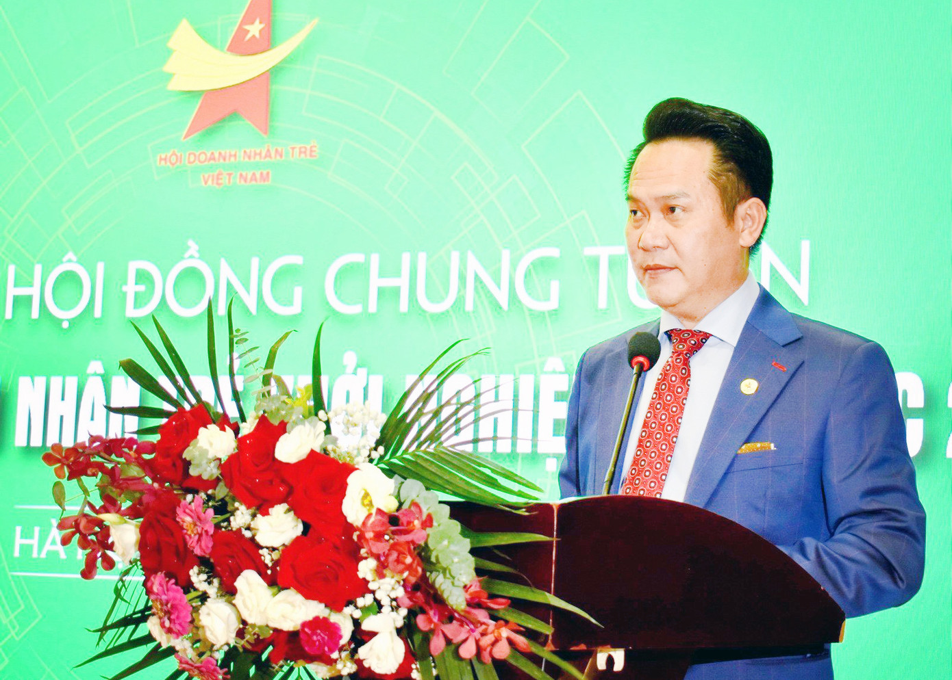 Chủ tịch Hội Doanh nhân trẻ Việt Nam Đặng Hồng Anh phát biểu tại chương trình. Ảnh: BTC Chủ tịch Hội Doanh nhân trẻ Việt Nam Đặng Hồng Anh phát biểu tại chương trình. Ảnh: BTC