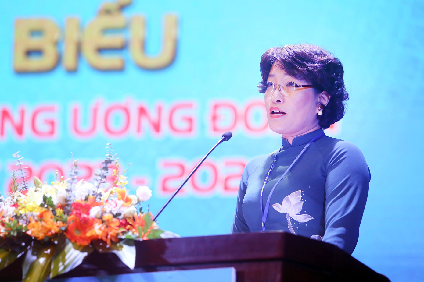 Chị Lê Hồng Hạnh phát biểu khai mạc Đại hội. Ảnh: Duy Phạm