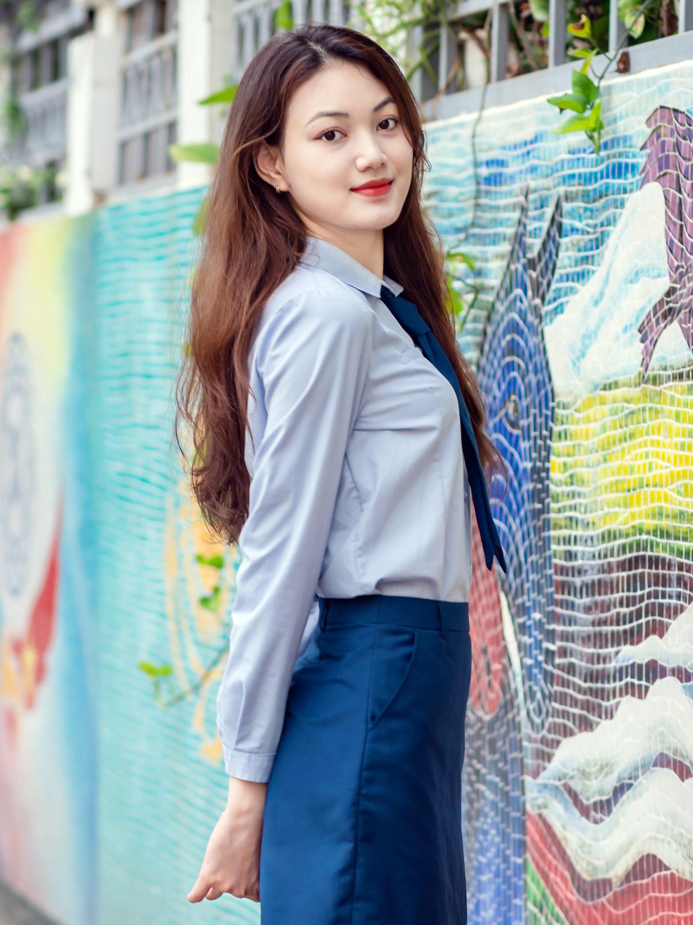 Thí sinh Nguyễn Thị Thu Trang (SBD 01) chuyên ngành Quan hệ quốc tế.