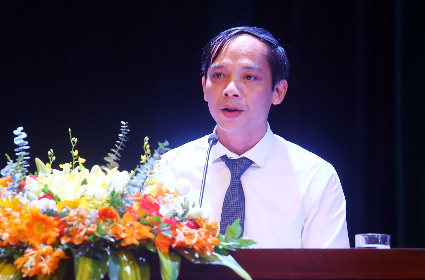 Phó Bí thư thường trực Đảng ủy Trung ương Đoàn Nguyễn Thanh Tùng phát biểu chỉ đạo tại Đại hội. Ảnh: Duy Phạm