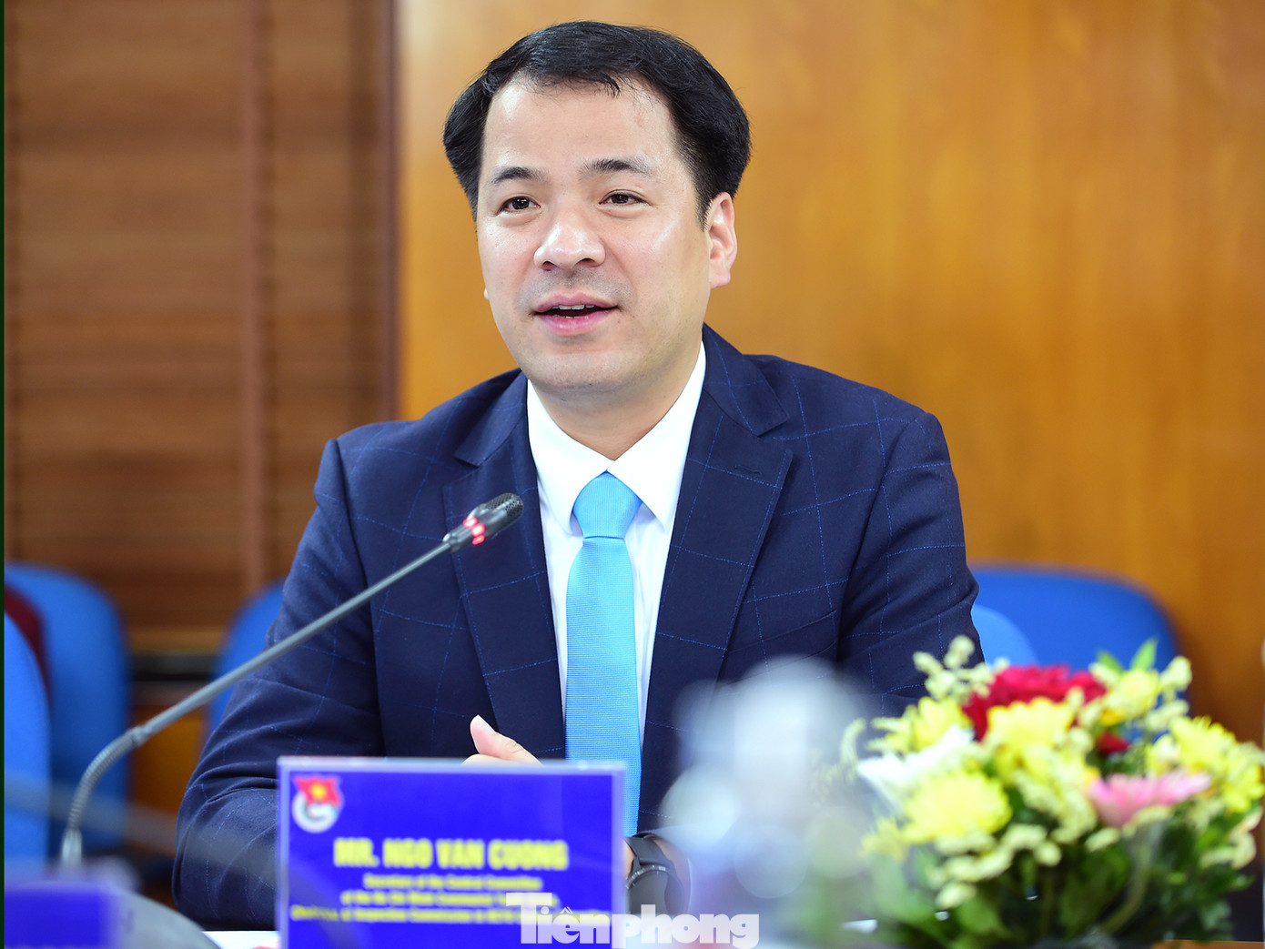 Anh Ngô Văn Cương trao đổi tại buổi tiếp. Ảnh: Xuân Tùng Anh Ngô Văn Cương trao đổi tại buổi tiếp. Ảnh: Xuân Tùng