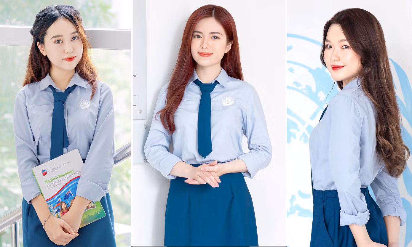 Cuộc thi Hoa khôi Ngoại giao - Miss DAV 2023 sau hai vòng sơ khảo và bán kết đã lựa chọn được Top 10 thí sinh nổi bật nhất vào vòng chung kết khoe sắc tranh tài. Trong vòng bán kết của cuộc thi, bên cạnh khoe nét duyên dáng với áo dài, dạ hội, các thí sinh còn thể hiện sự trẻ trung, năng động với đồng phục Học viện. Ảnh: Ban Tổ chức.