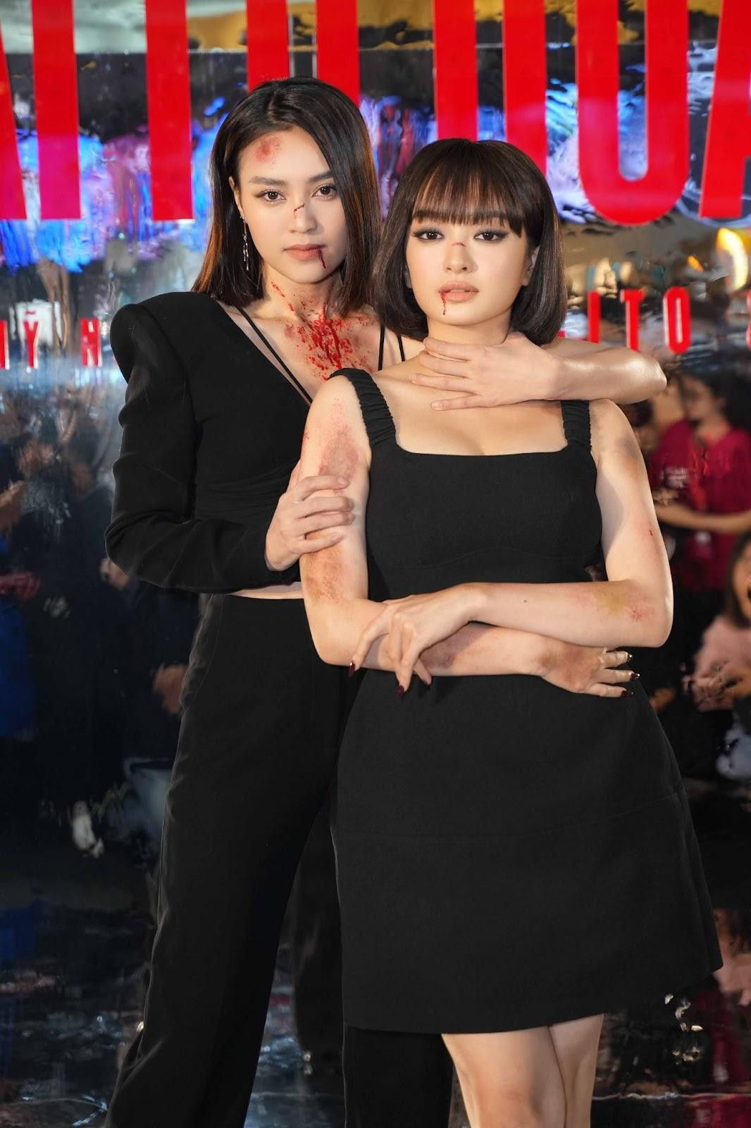 Lan Ngọc và Kaity Nguyễn xuất hiện với gương mặt bị thương, rướm máu.