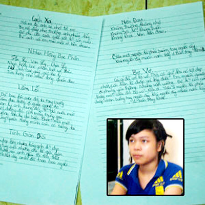 My “sói” và những bài thơ trước lúc ra tòa (Ảnh chụp chiều 7-6)