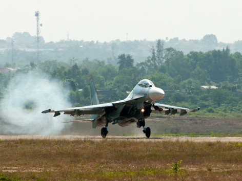 Su30 MK của Không quân Việt Nam cất cánh làm nhiệm vụ