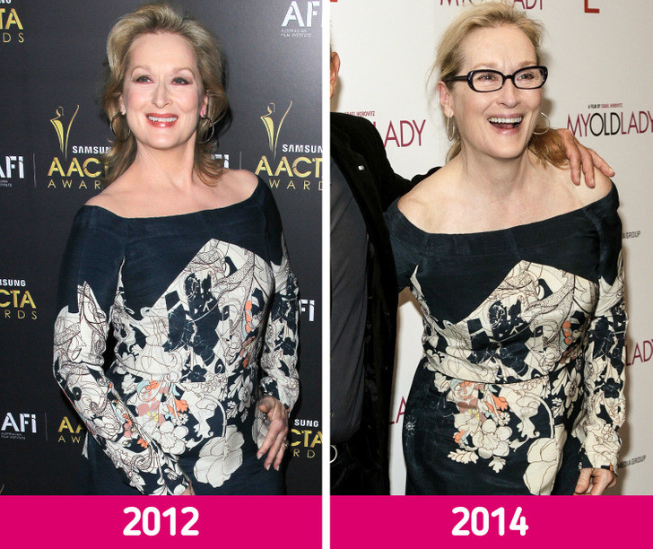 Vào năm 2014, Meryl Streep đã tham dự một sự kiện trong chiếc váy mà nữ diễn viên đã mặc tại Lễ trao giải AACTA 2012.