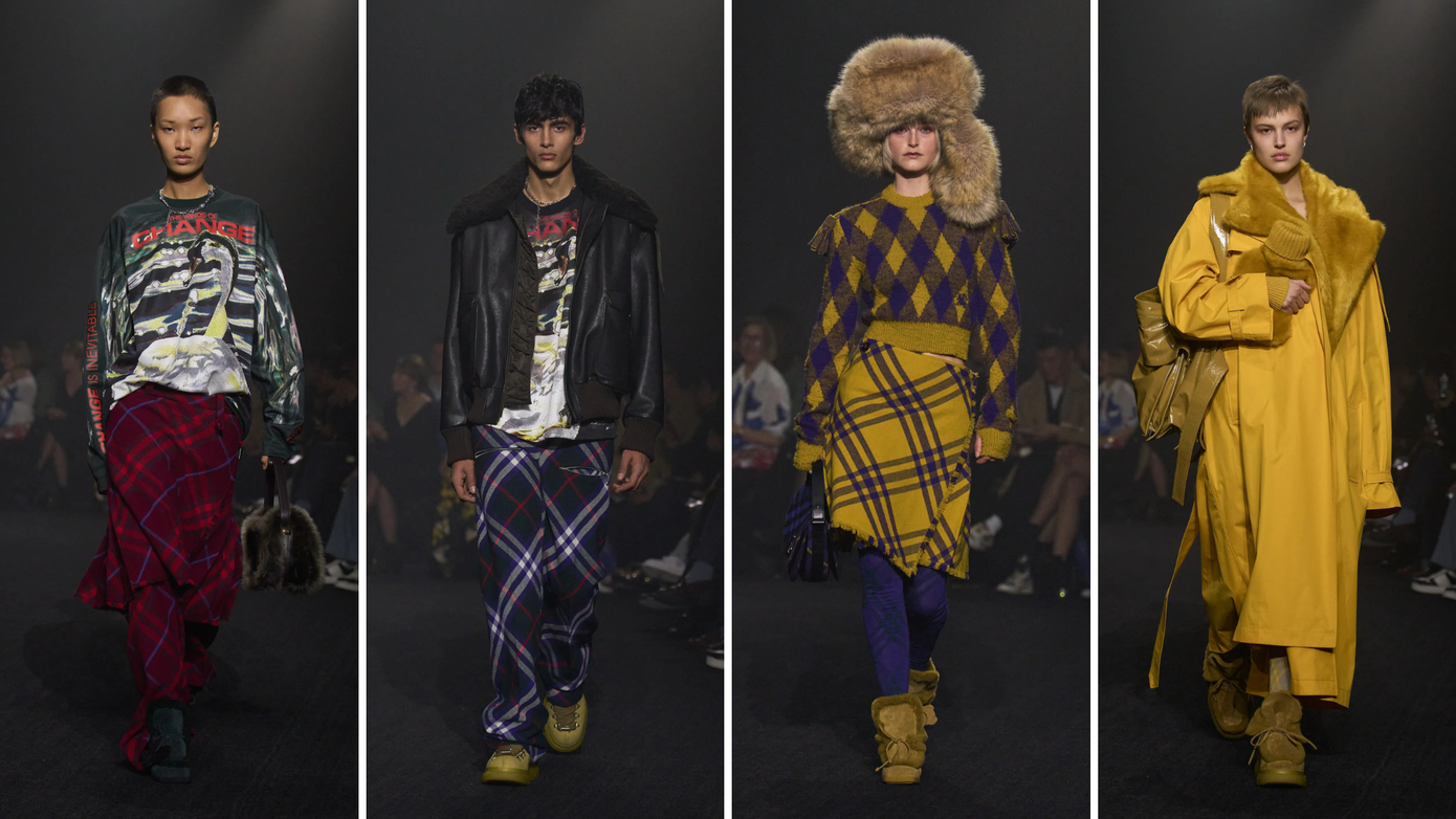 Can đảm từ bỏ màu be huyền thoại vốn gắn liền với nhà mốt, thay vào đó là màn trình diễn ngoạn mục với sắc tím, đỏ tía, cam, hồng, vàng, Daniel Lee chính thức lập nên triều đại mới. Can đảm từ bỏ màu be huyền thoại vốn gắn liền với nhà mốt, thay vào đó là màn trình diễn ngoạn mục với sắc tím, đỏ tía, cam, hồng, vàng, Daniel Lee chính thức lập nên triều đại mới.