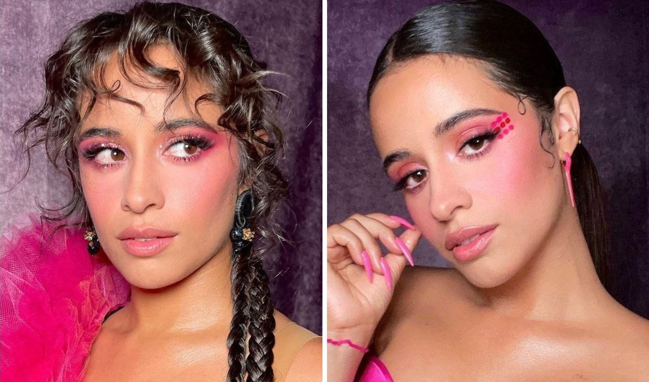 Camila Calello bắt trend Barbiecore bằng cách make up với gam màu hồng chủ đạo. Camila Calello bắt trend Barbiecore bằng cách make up với gam màu hồng chủ đạo.