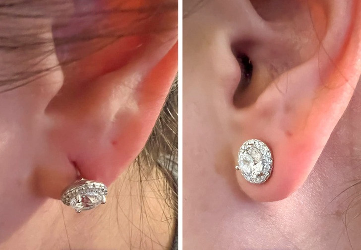 Bông tai quá nặng hoặc quá lớn dễ khiến chúng trông lỏng lẻo. Bông tai quá nặng hoặc quá lớn dễ khiến chúng trông lỏng lẻo.