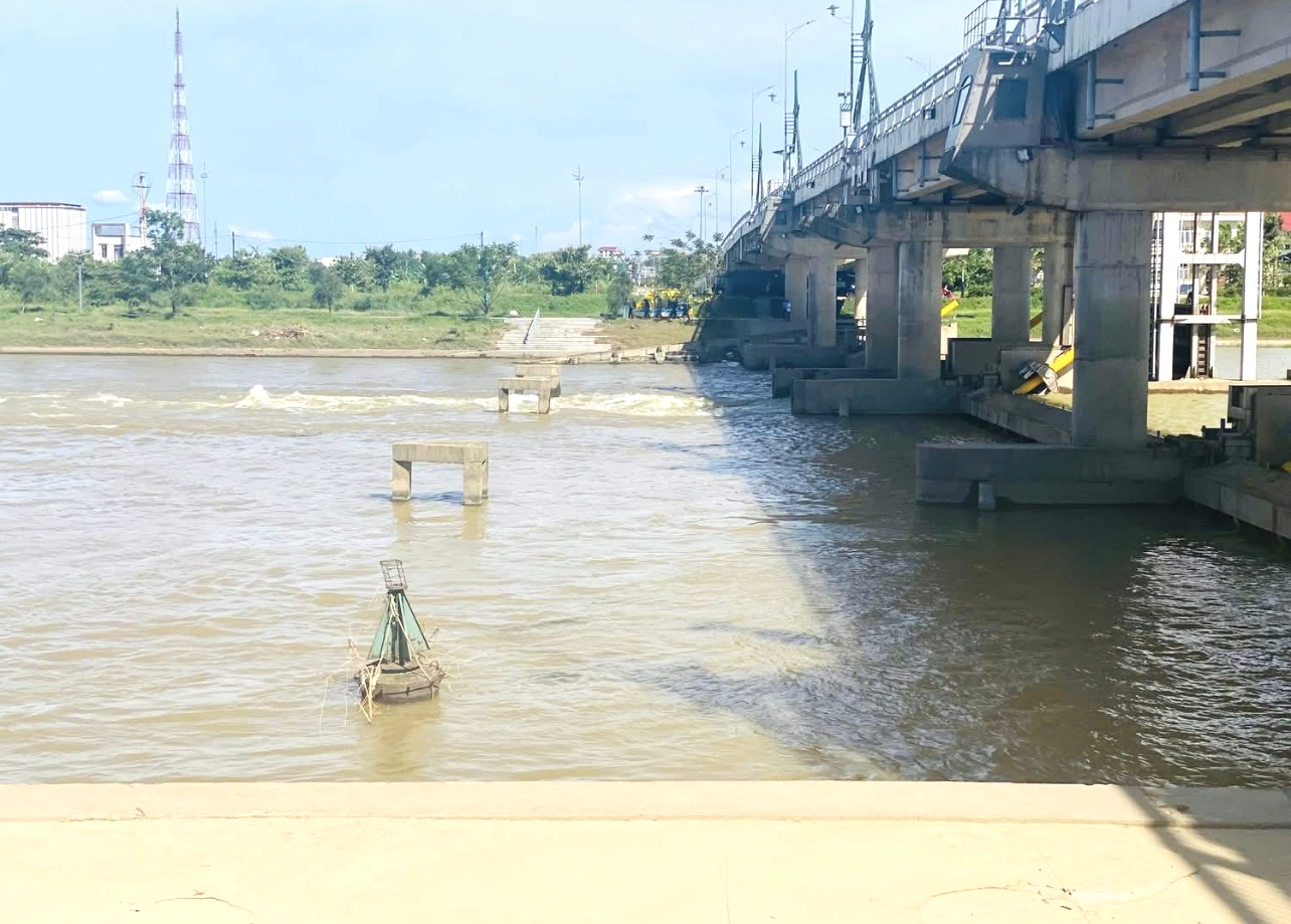 Đập ngăn mặn thuộc phường Đông Thanh, thành phố Đông Hà - nơi xảy ra vụ nam sinh M.T.G.B. chết đuối.