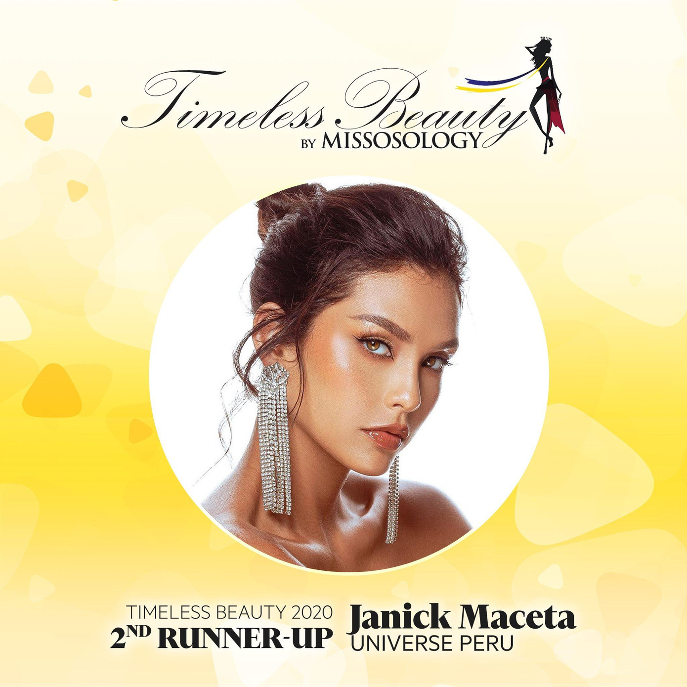 Mỹ nhân Peru Janick Maceta - Á hậu 2 tại Hoa hậu Hoàn vũ 2020 về đích ở vị trí thứ 3. Mỹ nhân Peru Janick Maceta - Á hậu 2 tại Hoa hậu Hoàn vũ 2020 về đích ở vị trí thứ 3.