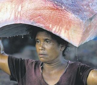 Một con cá voi hung dữ vừa bị bắt Cảnh dân làng xẻ thịt cá voi Một người phụ nữ với tảng thịt cá voi trên đường ra chợ bán (Bild) Một con cá voi hung dữ vừa bị bắt Cảnh dân làng xẻ thịt cá voi Một người phụ nữ với tảng thịt cá voi trên đường ra chợ bán (Bild)