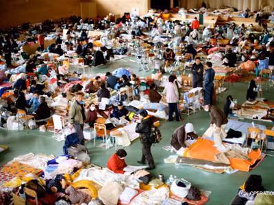 Một trung tâm di tản tại Rikuzentakata