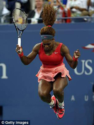 Serena phấn khích nhảy múa ăn mừng chiến thắng trận chung kết US Open. ảnh: GETTY IMAGES. Serena phấn khích nhảy múa ăn mừng chiến thắng trận chung kết US Open. ảnh: GETTY IMAGES