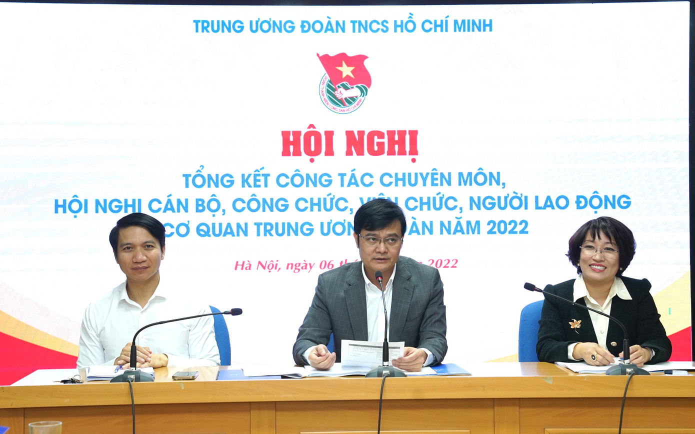 Hội nghị Tổng kết công tác chuyên môn – Hội nghị cán bộ, công nhân viên chức cơ quan T.Ư Đoàn năm 2022. Ảnh: Ngọc Thắng