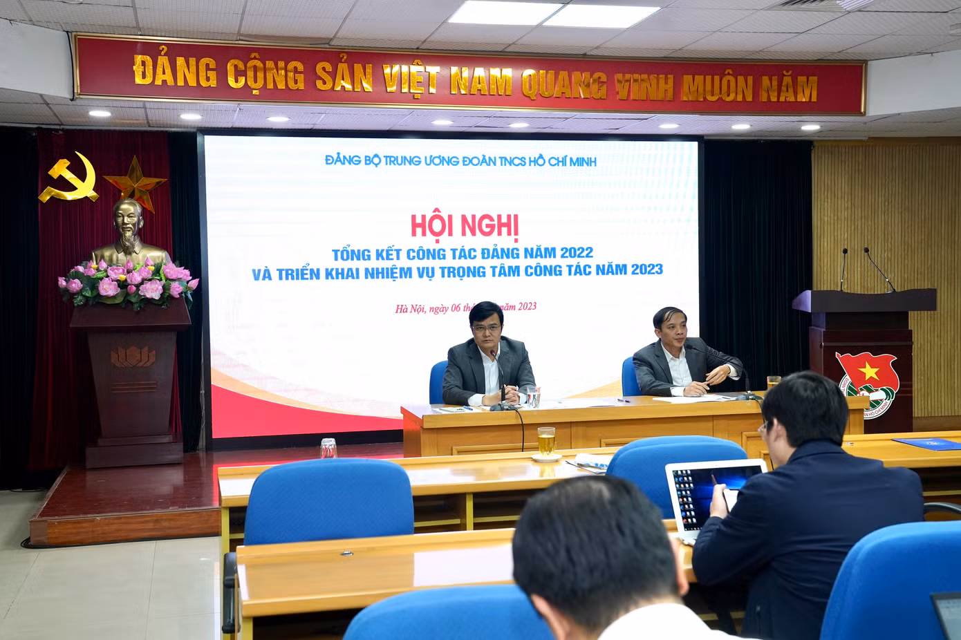 Hội nghị Tổng kết công tác Đảng năm 2022 và triển khai nhiệm vụ trọng tâm công tác năm 2023. Ảnh: Ngọc Thắng