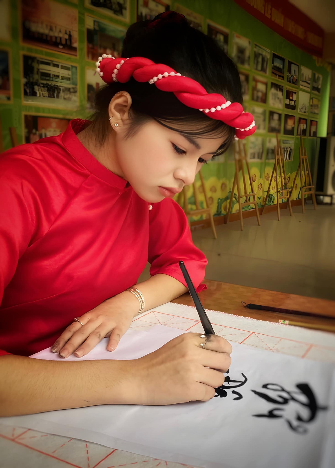 Những bức thư pháp ấn tượng của thiếu nhi Thủ đô