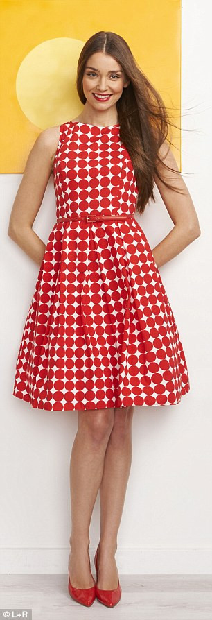 Rực rỡ với chiếc váy đỏ chấm bi to 