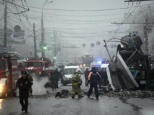 Hiện trường vụ đánh bom trên một chiếc xe điện