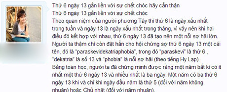Những lời đồn đoán, hù doạ về thứ 6 ngày 13