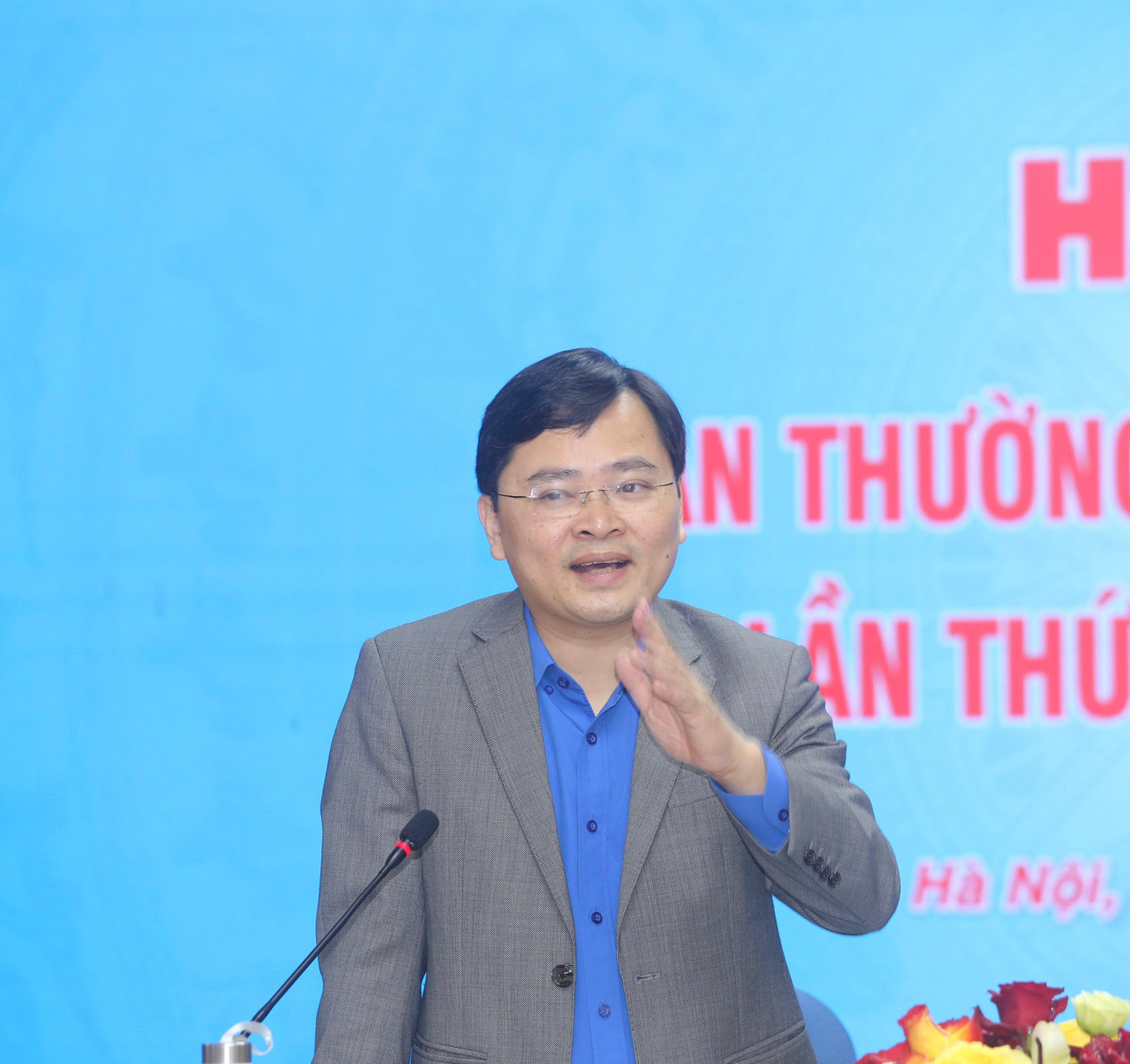 Bí thư thứ nhất T.Ư Đoàn Nguyễn Anh Tuấn cho rằng, chương trình công tác phải có nét mới của năm đó. Đó mới là Đoàn, mới là thanh niên. Ản: Lâm Đăng Hải