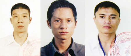 Ba đối tượng Tuấn, Quý, Dũng (từ trái sang) đang bị truy bắt