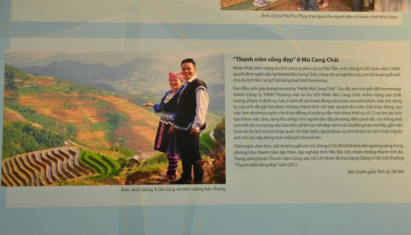 Bức ảnh chủ đề "Thanh niên sống đẹp" ở Mù Cang Chải, Yên Bái nói về anh Giàng A Dê