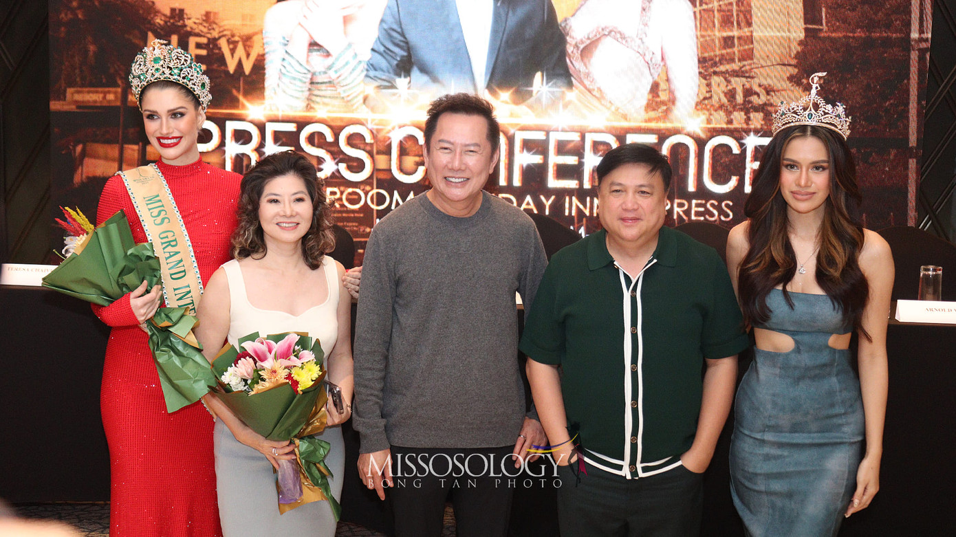 Ông Nawat - chủ tịch cuộc thi Hoa hậu Hòa bình tại buổi họp báo trước chung kết Hoa hậu Hòa bình Philippines 2023.