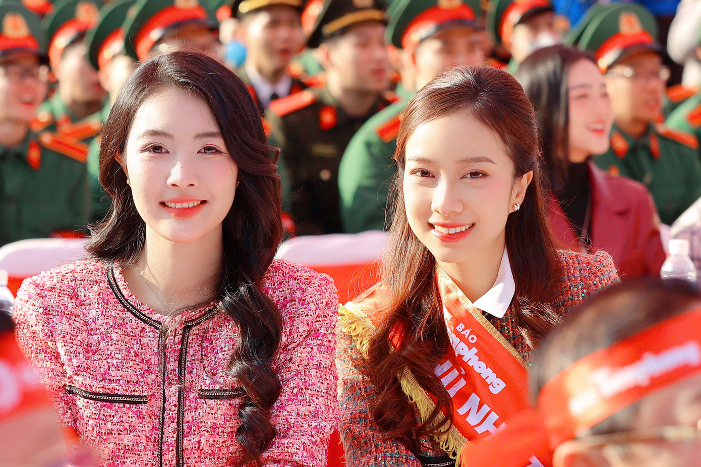 Người đẹp Truyền thông Hoa hậu Việt Nam 2022 Nguyễn Thị Thanh Tâm và Người đẹp Nhân ái Ngọc Mai tại sự kiện.