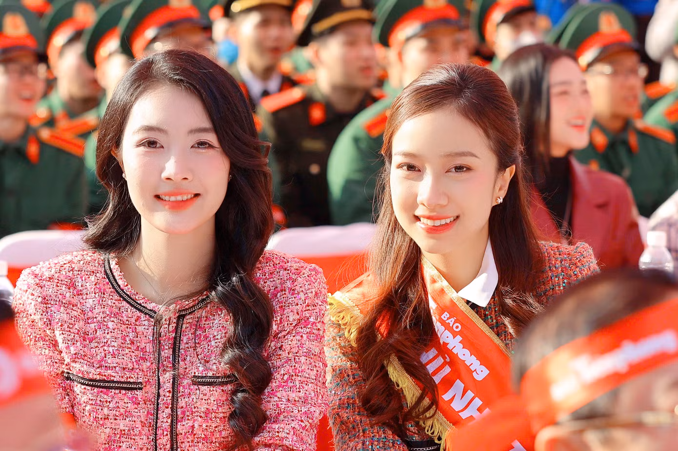 Người đẹp Truyền thông Hoa hậu Việt Nam 2022 Nguyễn Thị Thanh Tâm và Người đẹp Nhân ái Ngọc Mai tại sự kiện.