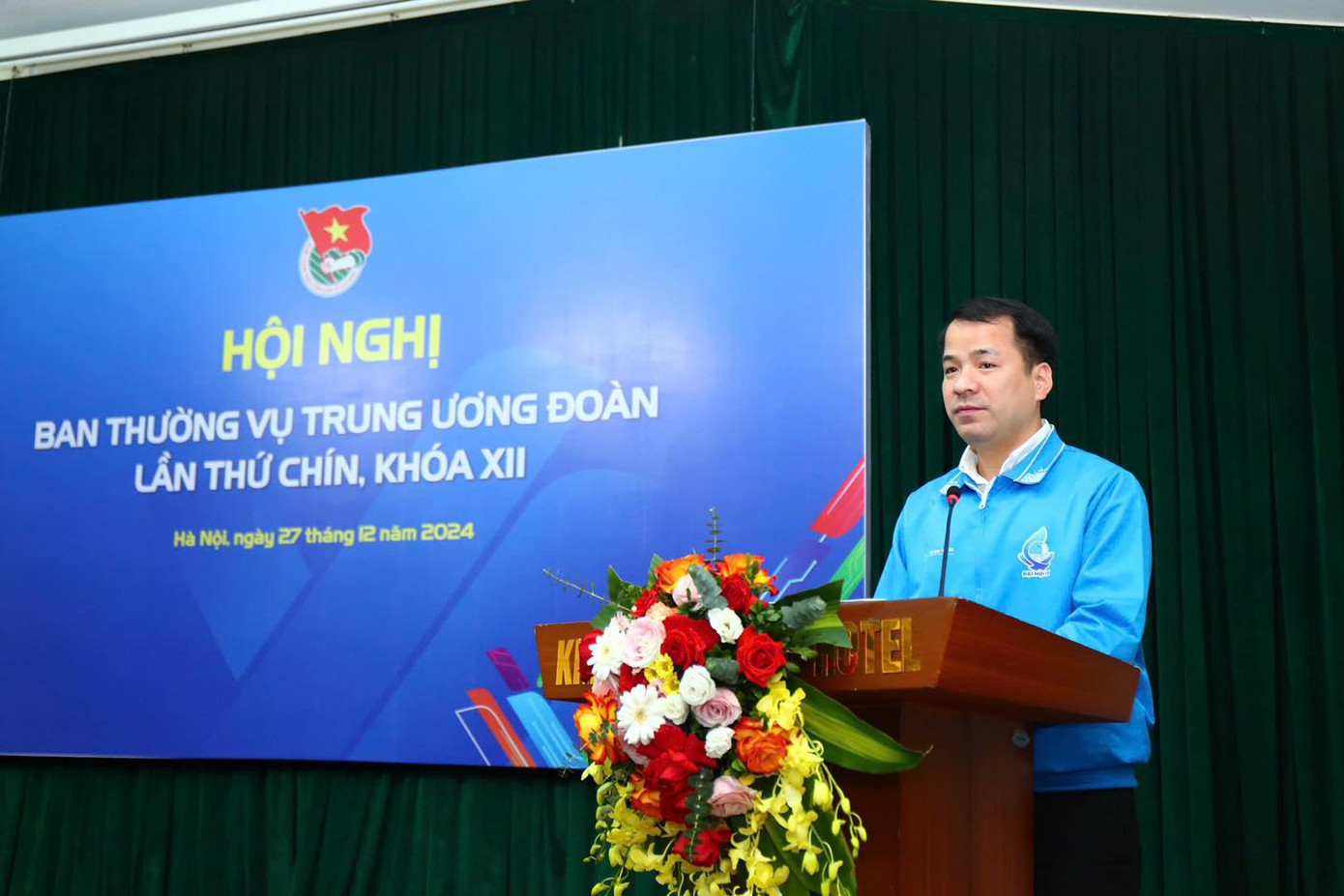 Anh Ngô Văn Cương – Bí thư T.Ư Đoàn phát biểu khai mạc Hội nghị.