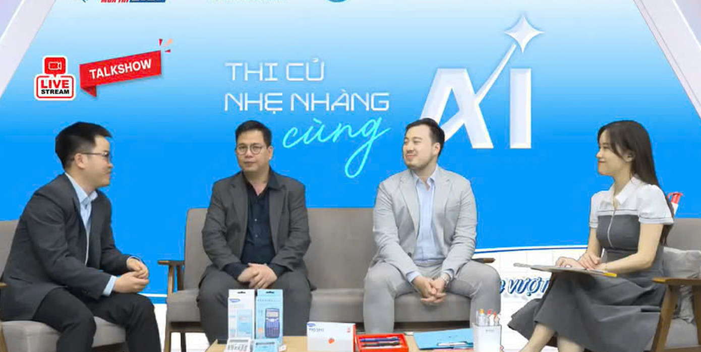 Talk show “Thi cử nhẹ nhàng cùng AI – Nhẹ nhàng vượt ngàn bài thi” nằm trong chuỗi hoạt động 'Tiếp sức mùa thi 2025'.