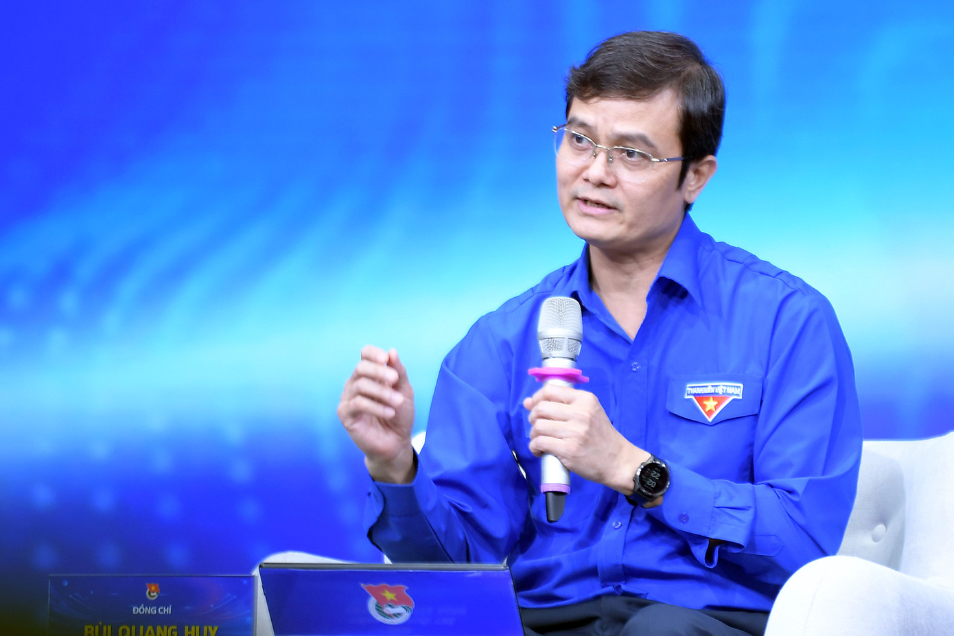 Anh Bùi Quang Huy – Ủy viên dự khuyết T.Ư Đảng, Bí thư thứ nhất T.Ư Đoàn chia sẻ tại chương trình.