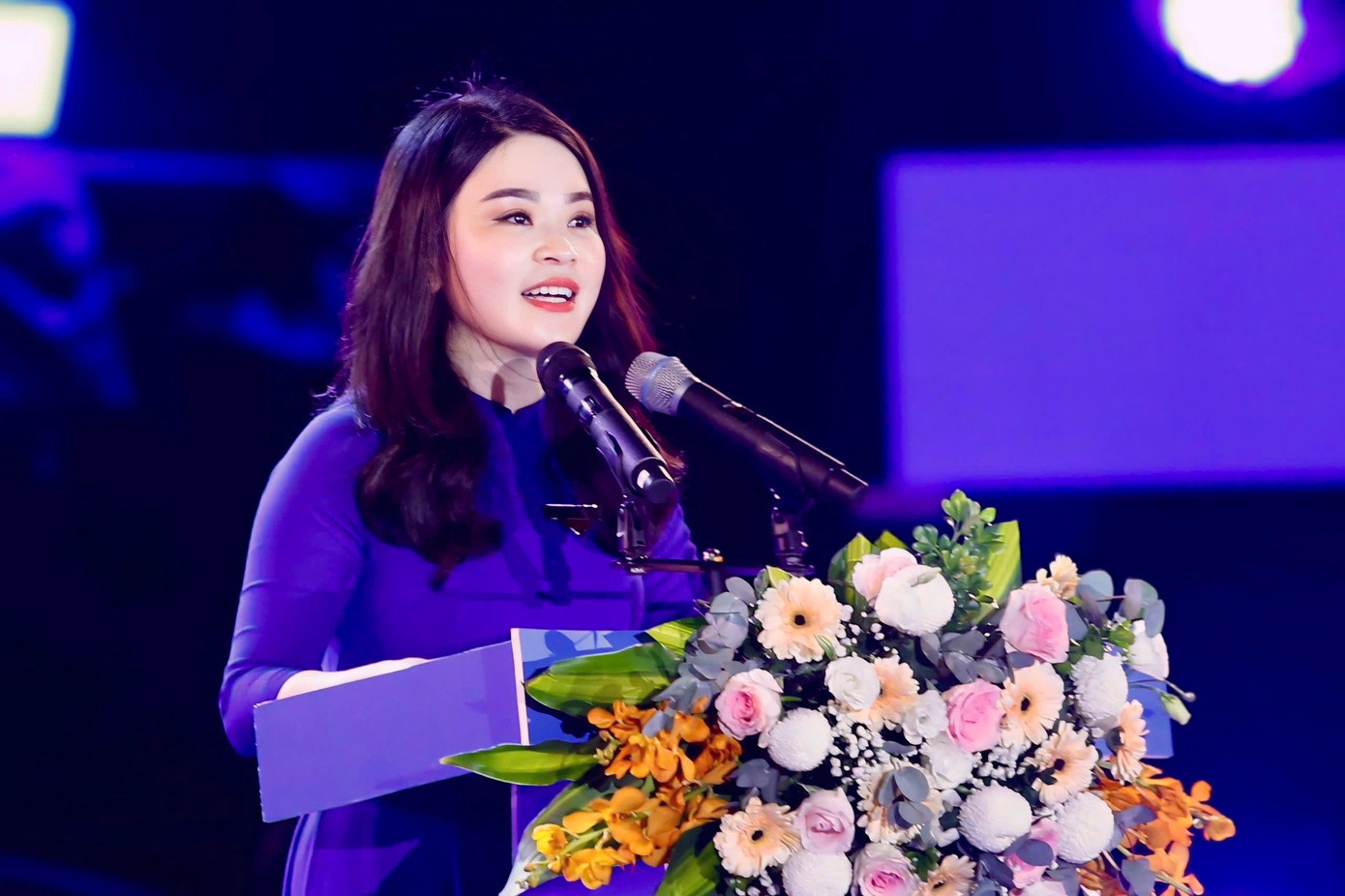 Chị Chu Hồng Minh - Bí thư Thành Đoàn Hà Nội phát biểu tại chương trình.