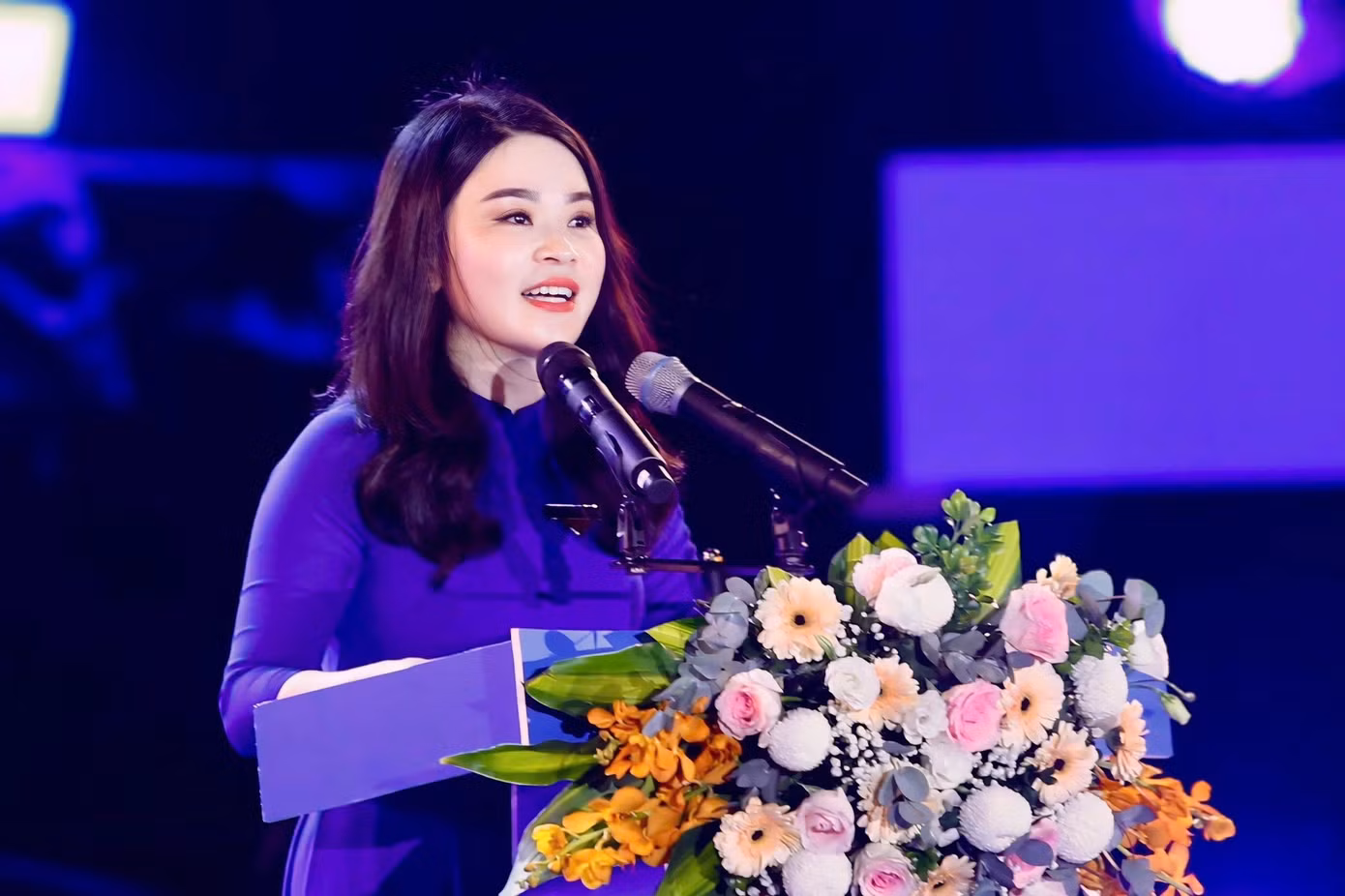 Chị Chu Hồng Minh - Bí thư Thành Đoàn Hà Nội phát biểu tại chương trình.