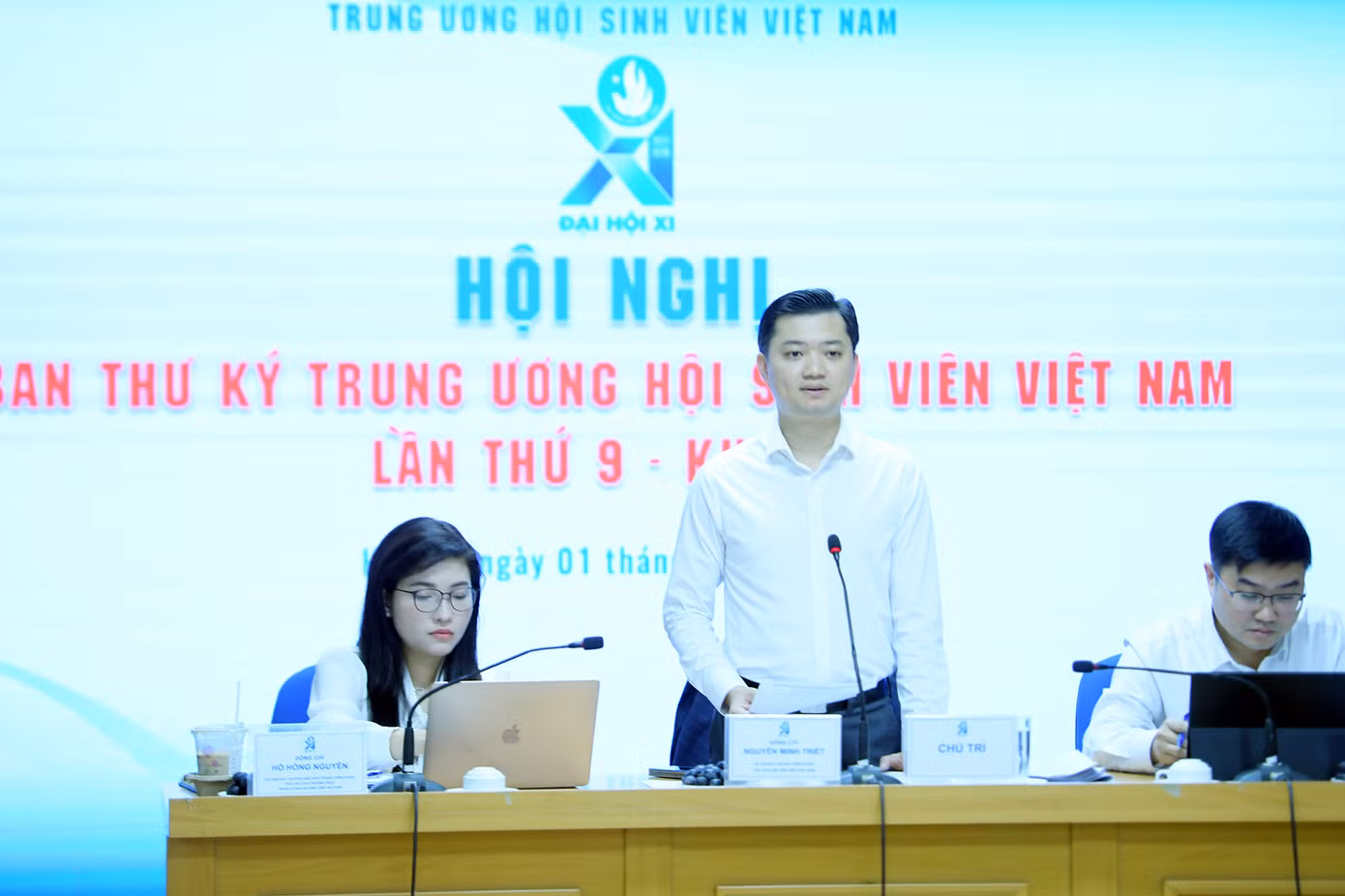 Anh Nguyễn Minh Triết – Bí thư T.Ư Đoàn, Chủ tịch T.Ư Hội Sinh viên Việt Nam phát biểu khai mạc Hội nghị. Ảnh: DƯƠNG TRIỀU Anh Nguyễn Minh Triết – Bí thư T.Ư Đoàn, Chủ tịch T.Ư Hội Sinh viên Việt Nam phát biểu khai mạc Hội nghị. Ảnh: DƯƠNG TRIỀU