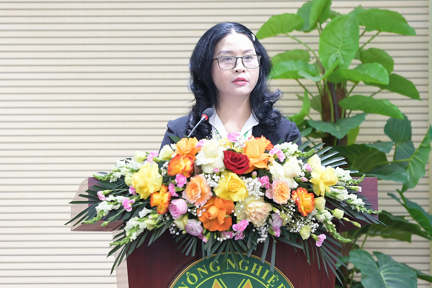 GS. TS Nguyễn Thị Lan - Giám đốc Học viện Nông nghiệp Việt Nam phát biểu tại Hội nghị.