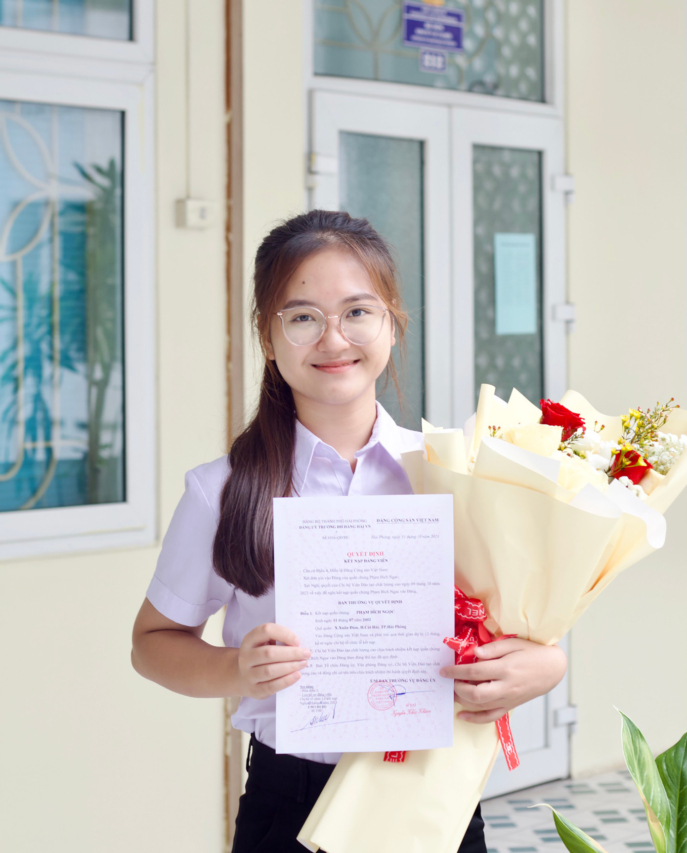 Phạm Bích Ngọc - Uỷ viên Ban thư ký Hội Sinh viên trường ĐH Hàng hải Việt Nam.