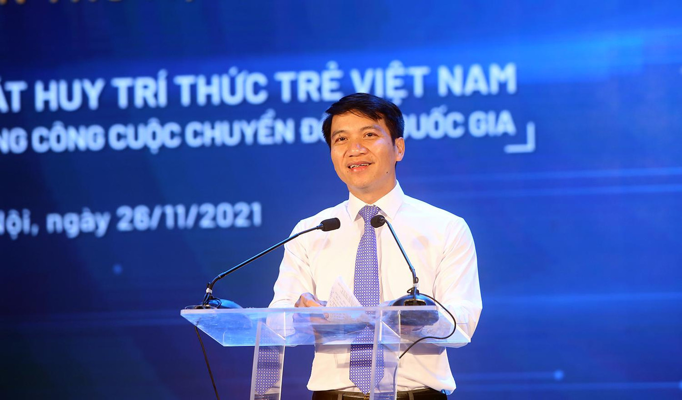 Anh Nguyễn Ngọc Lương, Bí thư T.Ư Đoàn, Chủ tịch T.Ư Hội LHTN Việt Nam phát biểu bế mạc Diễn đàn.