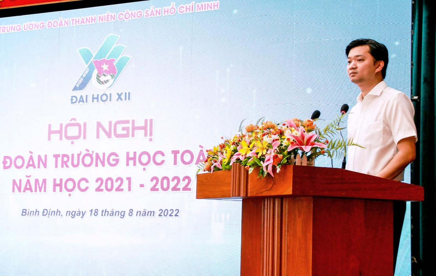 Anh Nguyễn Minh Triết, Bí thư T.Ư Đoàn, Chủ tịch T.Ư Hội Sinh viên Việt Nam dự và phát biểu chỉ đạo.