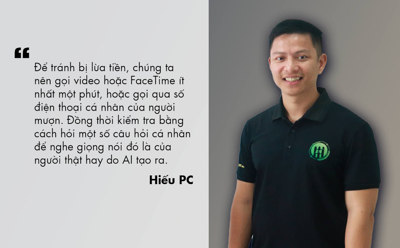 Anh Ngô Minh Hiếu (Hiếu PC), Kỹ sư tại trung tâm Giám sát An toàn Không gian mạng Quốc gia (NCSC, Bộ TT - TT) nói về sự nguy hiểm của deepfake.