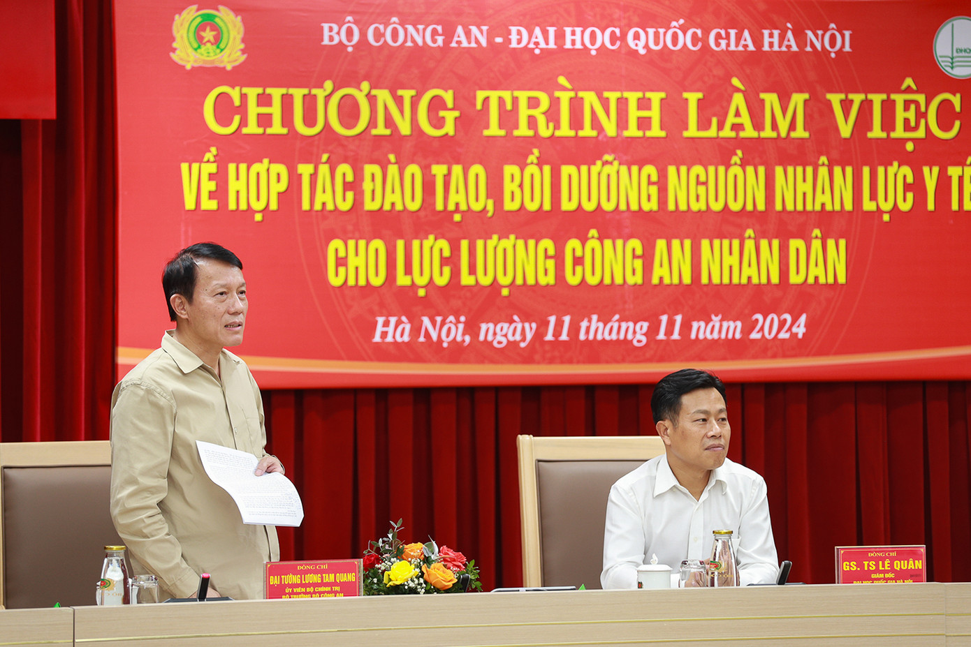 Đại tướng Lương Tam Quang - Uỷ viên Bộ Chính trị, Bộ trưởng Bộ Công an phát biểu tại chương trình. Ảnh: VNU Đại tướng Lương Tam Quang - Uỷ viên Bộ Chính trị, Bộ trưởng Bộ Công an phát biểu tại chương trình. Ảnh: VNU
