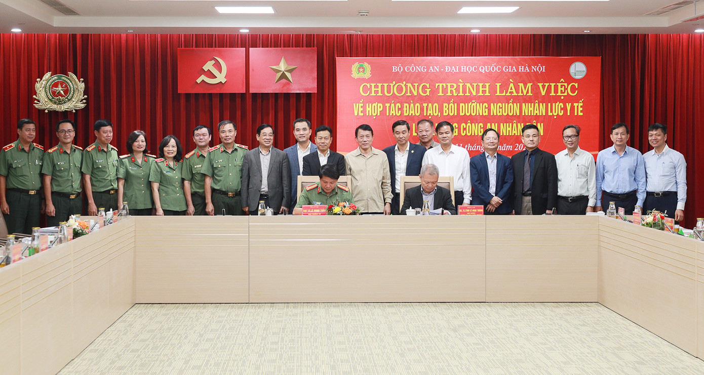 Trường ĐH Y Dược (ĐHQG Hà Nội) hợp tác với trường ĐH KTHC (Bộ CA). Ảnh: VNU Trường ĐH Y Dược (ĐHQG Hà Nội) hợp tác với trường ĐH KTHC (Bộ CA). Ảnh: VNU