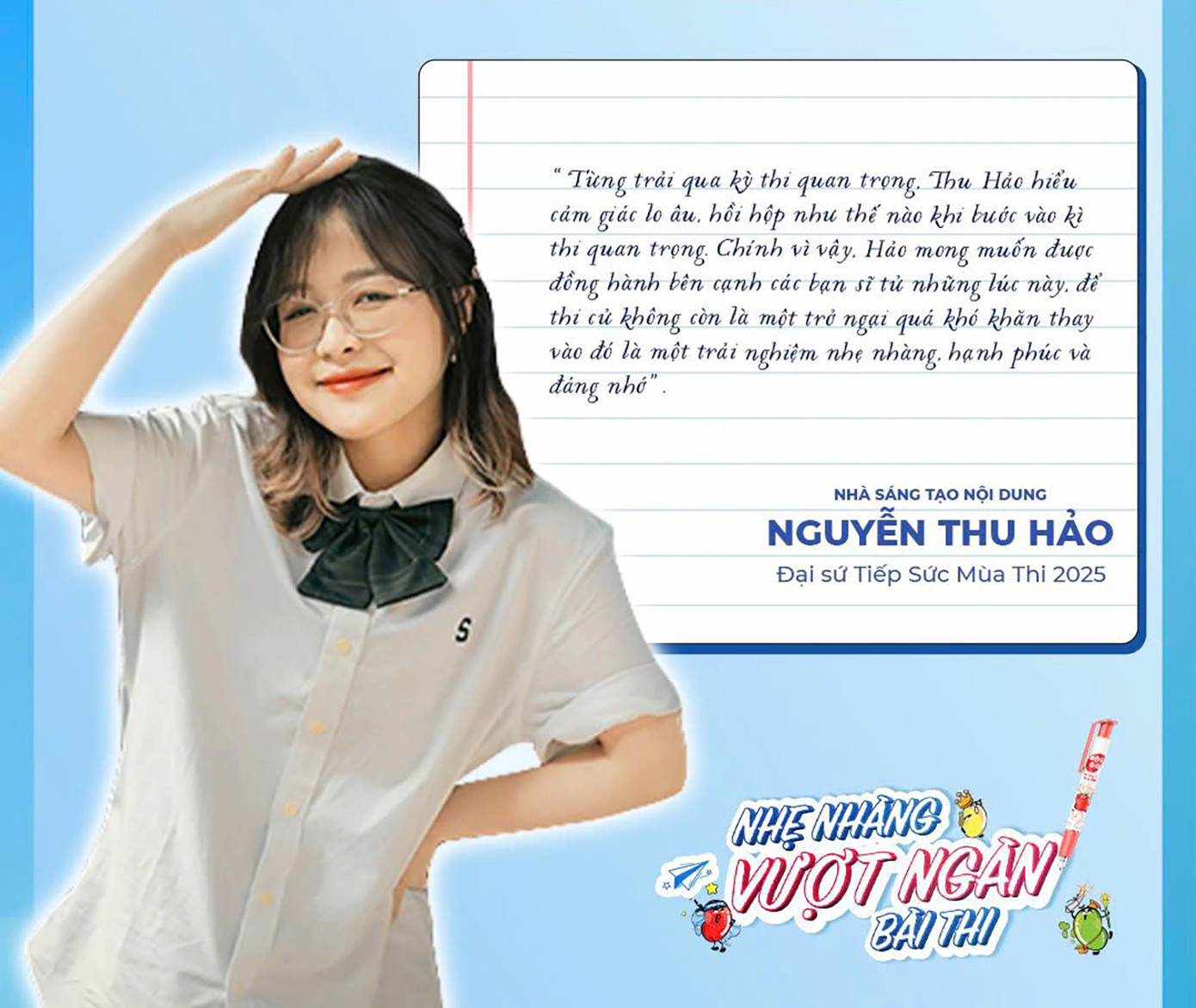 Nguyễn Thu Hảo - Đại sứ chương trình 'Tiếp sức mùa thi' 2025.