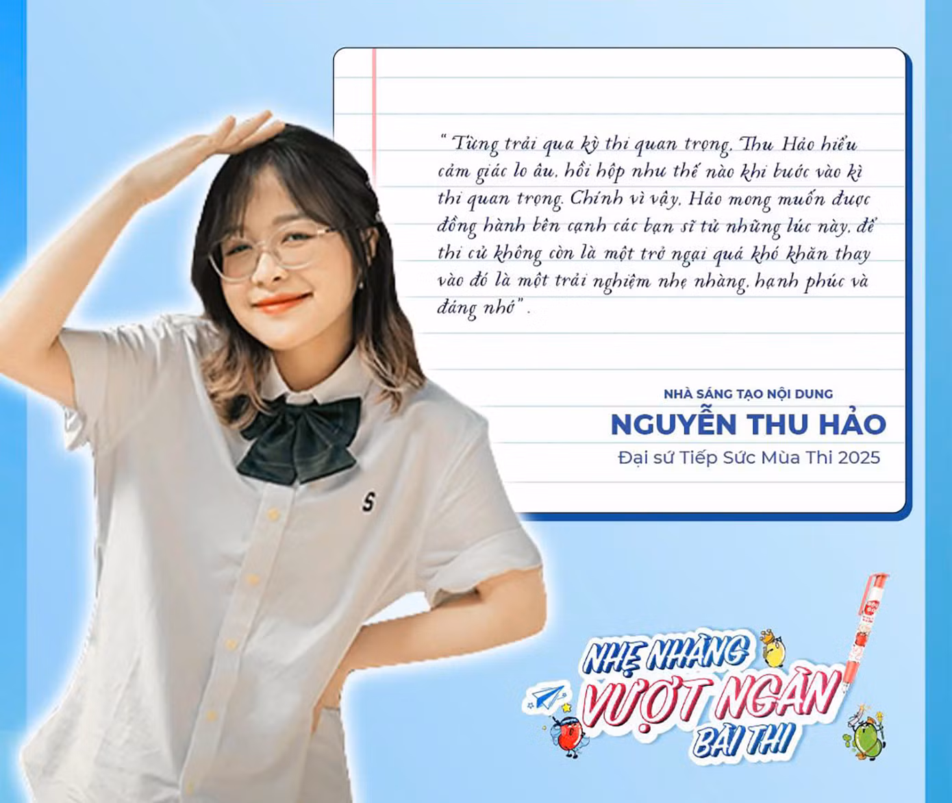 Nguyễn Thu Hảo - Đại sứ chương trình 'Tiếp sức mùa thi' 2025.