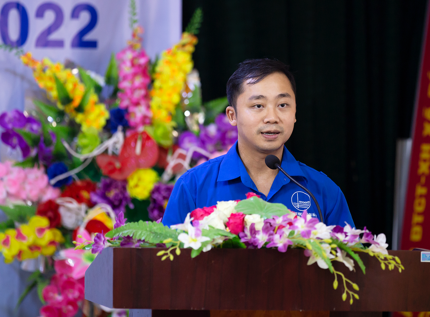 Anh Nguyễn Hoàng Giang - Phó Bí thư Đoàn ĐHQG Hà Nội phát biểu tại chương trình. Anh Nguyễn Hoàng Giang - Phó Bí thư Đoàn ĐHQG Hà Nội phát biểu tại chương trình.