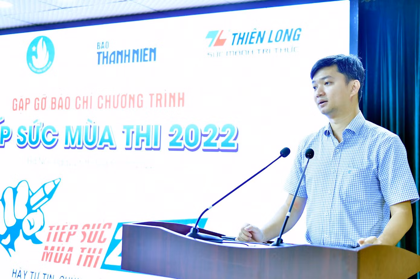 Anh Nguyễn Minh Triết, Bí thư T.Ư Đoàn, Chủ tịch T.Ư Hội Sinh viên Việt Nam phat biểu tại chương trình.
