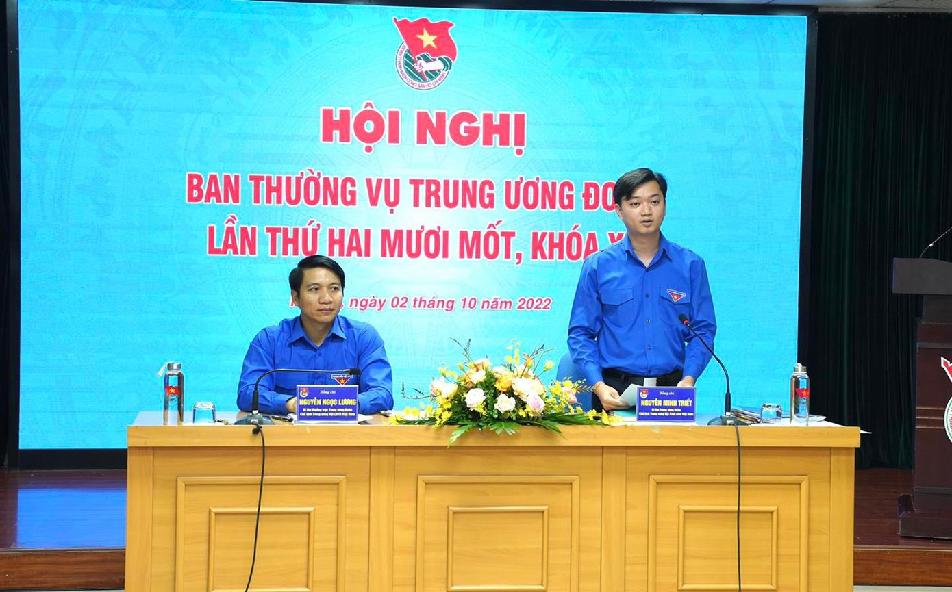 Hội nghị diễn ra dưới sự chủ trì của anh Nguyễn Ngọc Lương - Bí thư thường trực T.Ư Đoàn, Chủ tịch T.Ư Hội LHTN Việt Nam. Anh Nguyễn Minh Triết - Bí thư T.Ư Đoàn, Chủ tịch T.Ư Hội Sinh viên Việt Nam. Ảnh: BẢO ANH Hội nghị diễn ra dưới sự chủ trì của anh Nguyễn Ngọc Lương - Bí thư thường trực T.Ư Đoàn, Chủ tịch T.Ư Hội LHTN Việt Nam. Anh Nguyễn Minh Triết - Bí thư T.Ư Đoàn, Chủ tịch T.Ư Hội Sinh viên Việt Nam. Ảnh: BẢO ANH