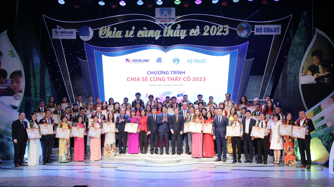 Vinh danh 58 thầy cô tại chương trình. Vinh danh 58 thầy cô tại chương trình.